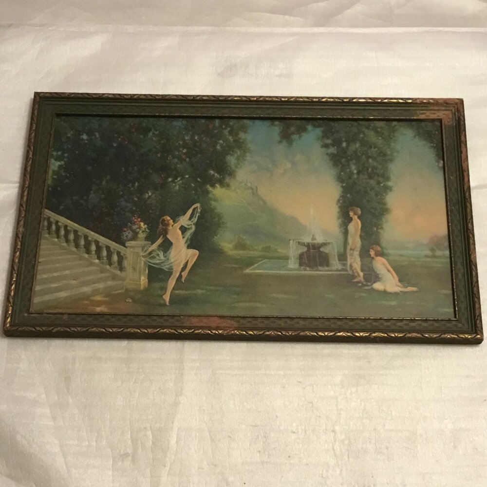 Antique & gorgeous R. Atkinson Fox print titled The Spirit of youth